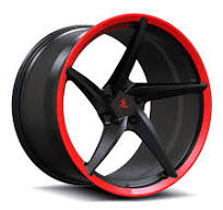 SC-09M Custom Super Concave Forged Satin Black,Red Lip Wheels