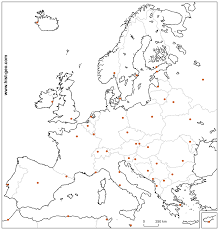Cette monnaie est instituée en 1999 et les billets et pièces circulent depuis le 1er janvier 2002. Fond De Carte Avec Les Pays Et Les Capitales Europeennes Ue