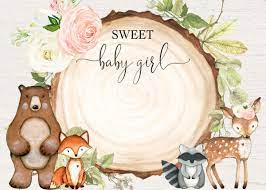 Sweet Baby Girl Woodland Cute Animals Baby Shower Invitation Zazzle Com Animal Baby Shower Invitations Woodland Animal Baby Shower Animal Baby Shower