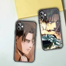 AOT Levi Ackerman Cell Phone Case for iPhone 14 13 12 11 XS X 8 7 6 Plus  Mini Pro Max SE 2022 PC Glass Phone Cover Funda