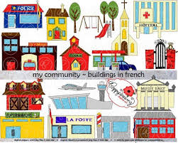 My Community Buildings In French Clipart 300 Dpi Transparent Etsy Community Building French Buildings Clip Art