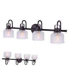 Shop online on walmart.ca at everyday low prices. Oil Rubbed Bronze Vanity Light 4 Bulb Bath Wall Fixture Clear Double Prismatic Glass Globes Walmart Com Walmart Com