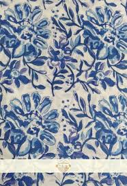 Blue White Floral Block Printed Cotton Fabric Indian Block Print Floral Fabric Block Print Fabric Block Printing Fabric Floral Blocks Floral Fabric