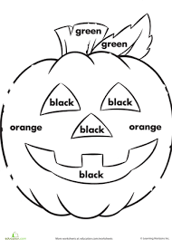 Color The Jack O Lantern Worksheet Education Com Halloween Preschool Halloween Kindergarten Halloween Worksheets