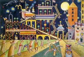 painting by Xul Solar (probably watercolor on paper, mid-1930s, Argentina.  I don't know the title) | Kunstenaar, 19e eeuw