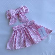 Baby Skirt Toddler Skirt Skirt Bow Headwrap Baby Headwrap Hair Bow Headwrap Big Bow Pink Skirt White Skirt Pink Headwrap