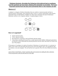 Using worksheets means facilitating students to be able to answer questions about topics they've learned. Pedigree Analysis Annotate The Following Informational
