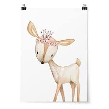 Children love using their imagination and this print is bright and colourful to provide the perfect. Girls Floral Woodland Deer Print Nursery Or Bedroom Wall Art Decor Prints Woodland Nursery D Hirsch Kindergarten Kinderzimmer Kunst Wald Kinderzimmer Madchen