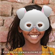 Gray Rabbit or Bunny Printable Animal Mask, Costume Grey Hare Woodland  Spring Photo Booth Props Birthday Kid Costume Pets Lop Ear Fairy Tale