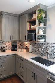Perfect For Everything From Plants To Pitchers Open Shelves Add A Bit Of Personality To This Beautiful Ki Kitchen Design Home Decor Kitchen Kitchen Renovation