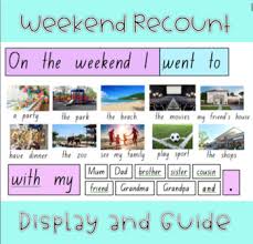 This is a comprehensive resource for sample kindergarten schedules, worksheet ideas, and center ideas for teachers. Weekend Recount Worksheets Teaching Resources Tpt
