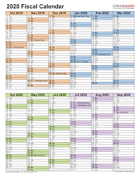 Fiscal Calendars 2020 Free Printable Excel Templates