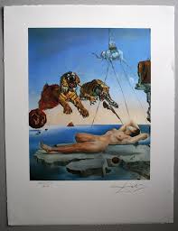 Peintures, lithographies et aquarelles > gravures. Salvador Dali 1904 1989 Reve Cause Par Le Vol D Une Abeille Lithographie Signee Art Moderne Plazzart