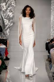 Lavender silk chiffon ruched camisole with sleeve and side train detail black charmeuse bra black wool cuffed camp short. The Meghan Markle Effect Is Still Going Strong On The Spring 2020 Bridal Runways Fashionista