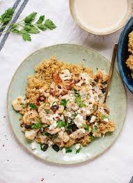 Roasted Cauliflower Freekeh And Tahini Cookie And Kate Recipe Freekeh Recipes Tahini Sauce Recipes