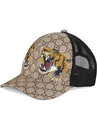 Gucci Tigers Print Gg Supreme Baseball Cap Farfetch In 2021 Supreme Baseball Cap Baseball Hats Tiger Print