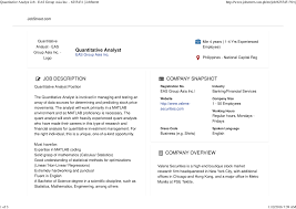 Job description & role profile: Quantitative Analyst Job Eas Group Asia Inc Qfin101 Studocu