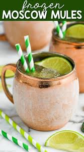 This Frozen Moscow Mule Recipe Is Only Three Ingredients It Is The Perfect Drink For A Party Moscow Frozen Moscow Mule Recipe Moscow Mule Recipe Mule Recipe