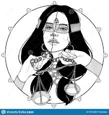 Girl Libra Zodiac Sign Stock Illustration Illustration Of Jewelry 176512890