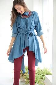 Casual Style Girls Dateout U Iversity Outfit Long Jeans Shirt Red Pant Fashion Fashion Pants Long Jeans