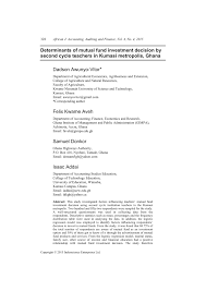 Pdf Determinants Of Mutual Fund Investment Decision By