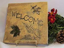 Top angebote für küche & haushalt.kostenlose lieferung möglich Terracotta Wall Plaque Welcome Sign Ceramic Welcome Tile For Outdoors Earthy Natural Original Clay Tile Terra Cotta Plaque Solid Rustic Terracotta Wall Wall Plaques Outdoor Wall Plaques