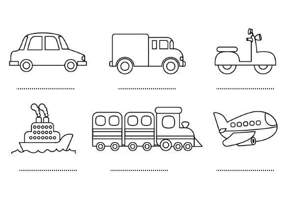Resultado de imagen de medios de transporte para colorear"