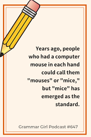 What Is The Plural Of Mouse Plurals Commonly Confused Words Grammar