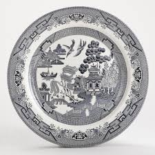 Black And White Plates Set Midnight Willow Dinner Plates Set Of 4 Blue Willow Blue Willow China Willow Pattern