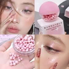 Cappuvini Highlight Pearl Blush Ball White, girly, enhance complexion,  student party makeup, domestic makeup