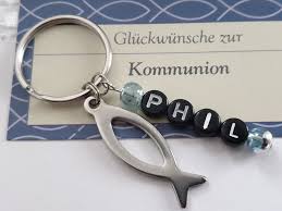 Fisch Schlusselanhanger Mit Namen Edelstahl Geschenk Manner Junge Glaube Religion Kommunion