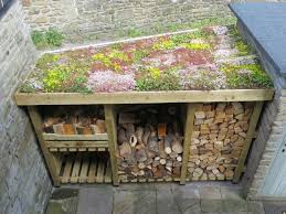 Diy Sedum Log Store Roof Diy Log Store Garden Cabins Wood Shed