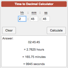 Let's say your employee earns $10 per hour. Time To Decimal Calculator