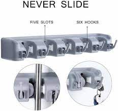 Wall mounted diy broom holder. Buy Generic Mop And Broom Holder Wall Mounted Tool Organizer Storage 5 Sections With 6 Hooks Online Shop Home Garden On Carrefour Uae