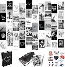 Aesthetic collage wallpaper | aesthetic desktop wallpaper, macbook wallpaper, cute laptop wallpaper> download. Amazon Com Black White Wall Collage Kit Aesthetic Pictures 50 Set 4x6 City Chic Wall Decor For Teen Girls Wall Art Prints College Dorm Room Decor Photo Collection Everything Else