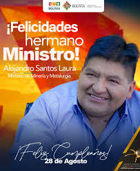 Muy felíz cumpleaños, hermano ministro Alejandro Santos Laura! En este día  especial, la familia del Ministerio de Minería y Metalurgia, le enviamos  nuestros mejores deseos y agradecimientos por su dedicación y liderazgo