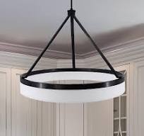 Origin 21 Lynnpark 1 -Light Black Modern/contemporary Frosted glass Acrylic Cylinder LED Large Hanging Pendant Light