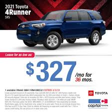 2020 toyota 4runner lease deals, prices & incentives u.s. 2021 Toyota 4runner Special Limited Time Offers At Capitol Toyota