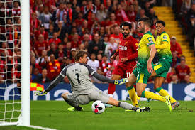 The first goal of the new season came after just seven minutes, with divock origi's cross diverted into his own net by norwich defender grant hanley. Mohamed Salah Leads Dominant Liverpool Past Norwich In Premier League Opener Bleacher Report Latest News Videos And Highlights