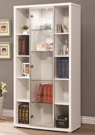 Modern Design Ideas Furniture Heavenly White Bookshelves Modern Design Ideas And Nice Glass Bookcase With Glass Doors White Display Cabinet Glass Cabinet Doors