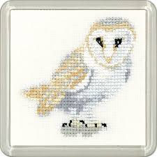 Free barn patterns of cross stitch. Barn Owl Coaster Kit Heritage Crafts Cross Stitch Owl Small Cross Stitch Cross Stitch Kits