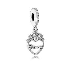 Pandora Princess Crown Heart Dangle Charm Clear Cubic Zirconia Pandora Princess Pandora Jewelry Dangle Charms
