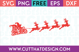 Download Santa Sleigh And Reindeers Cut That Design