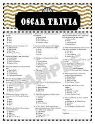 Movie actor trivia questions and answers. Oscar Trivia Printable Game Academy Awards Movie Trivia Instant Download Oscar Trivia Oscar Party Games Movie Facts