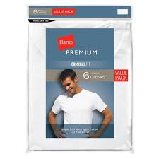 Hanes Men S Premium Crew Neck T Shirt 6 Pack White Xxl Target
