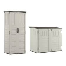 You can find garden storage sheds for sale at home improvement stores and also at many online sites. Suncast Resin Versatile Vertical Storage Shed Building Horizontal Storage Shed Target
