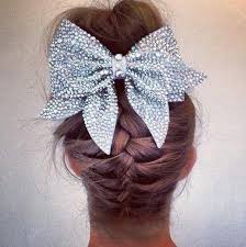 Meet the leader with best cheer. Pin By Kassandra Solis On Cheerleading Cheer Hair Cute Cheer Bows Cheerleading Hairstyles