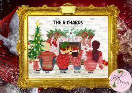 Customize matching mugs for every member of the family or a candy jar with everyone's name on it. Personalised Christmas Family Print Watercolour Etsy Christmas Prints Family Christmas Personalized Christmas