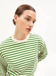 Sweatshirt FRANKAA MARLEEN Stripe in undyed-ivy green