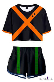 Cool Girls Short Sleeve Round Neck Stripe Print Contrasted Loose Crop Tee Relaxed Shorts Co Ords In Black Crop Top And Shorts Crop Tops Women Clothes For Women